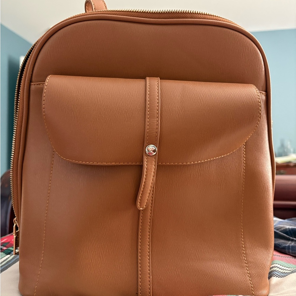Brown Leather Backpack